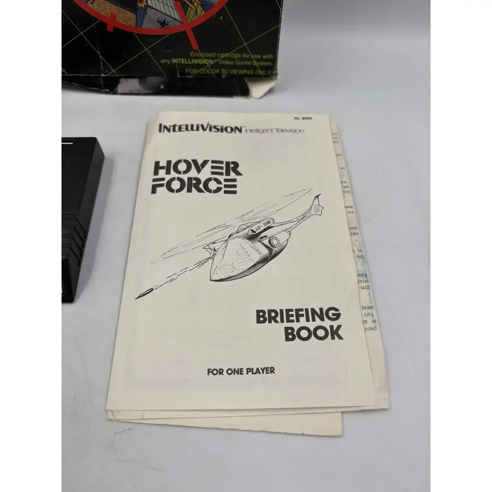 Vintage 1986 Intellivision INTV Hover Force Game Cartridge Box And Manual !!